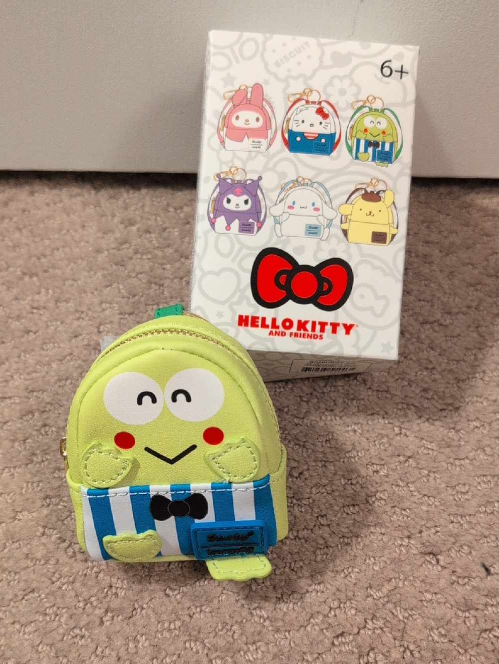 Loungefly Sanrio Keroppi Mini Backpack Coin Purse in Lime Green and Blue